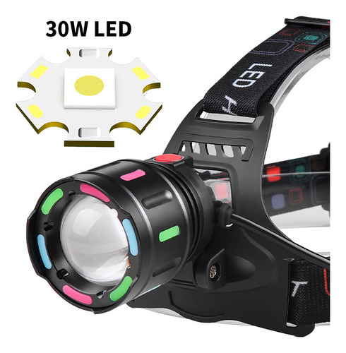 Sd Linterna Frontal Con 3 Pilas 18650, Linterna Frontal Led