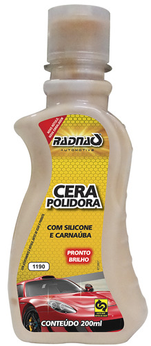 Radnaq Cera Polidora Automotiva Incolor Silicone Carnaúba