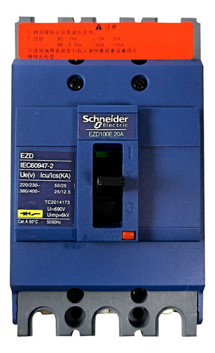 Breaker Schneider Electric Ezd100e3020n 20amp 3p