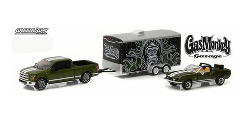 Remolque Escala 1/64 Ford F-150 Y Ford Mustang Gas Monkey