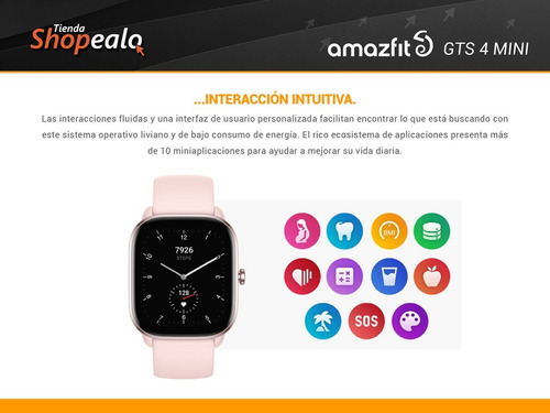 Imagen 4 de 10 de Smartwatch Reloj Inteligente Amazfit Gts 4 Mini Rosa Cuotas