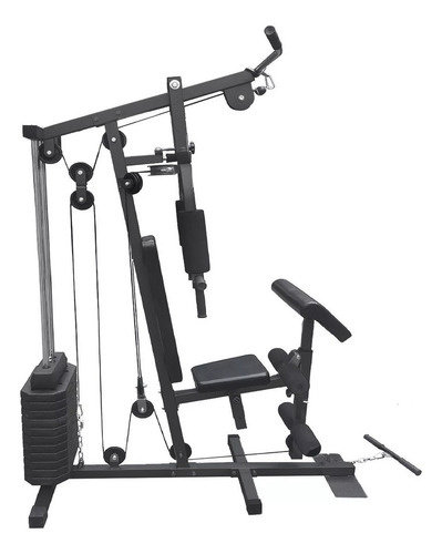 Estação Musculação 80kg Aparelho Ginástica Cor Estrutura Preto Cor Estofamento Preto