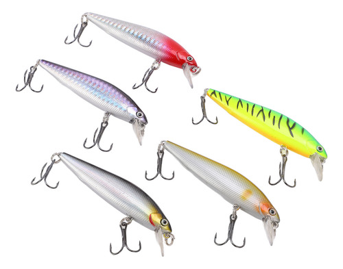 Artificial Minnow Bait 5pcs Fishing Lure Floating Hard Long