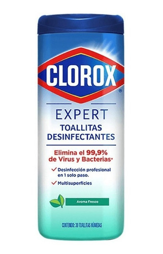 Toallitas Desinfectantes Clorox Expert Sin Cloro 30 Pzas