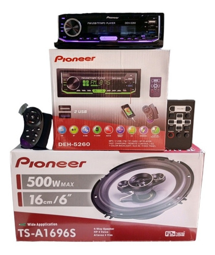 Combo Reproductor Pioneer Usb Blueetoth + Cornetas 6.5 Par 