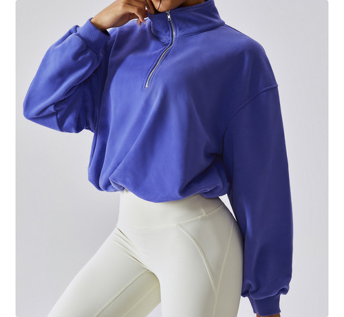Sudadera Deportiva De Fitness Con Cuello Alto Para Mujer