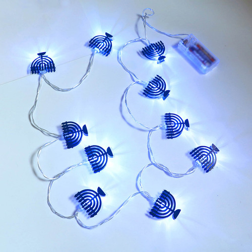 Candelabro Led Con 9 Velas Led De Hanukkah Con Forma De X Ni