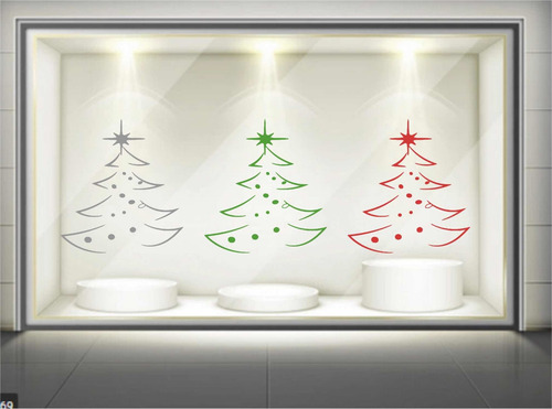 Imagen 10 de 10 de Vinilo Árbol Navideño Esmerilado