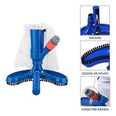 Cepillo Portátil Para Aspiradora De Piscina Y Bolsa