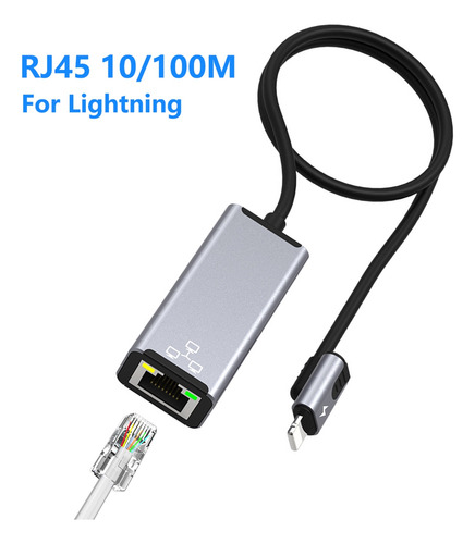 Adaptador Lan Rj45 Para iPhone 14 13 12 11 8 7 6 5/iPad/iPod