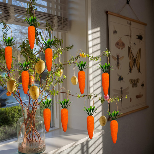10x Decoraciones Colgantes De Zanahorias, Adornos Colgantes