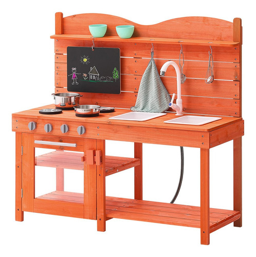 Cocina De Barro De Madera, Exterior, Niños, Juego De Simulac