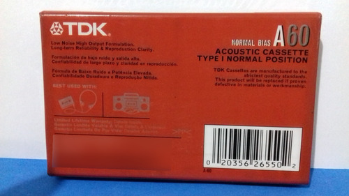 Fita K7 Tdk Sd 60 E A 60 (lacradas) Japão E Estados Unidos (Usado)