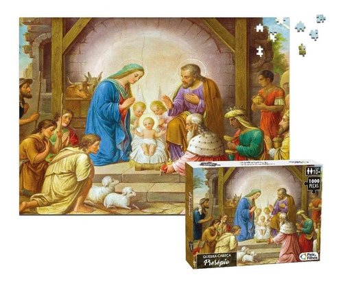 Jogo Quebra Cabeça Puzzle Presépio Nascimento Jesus 1000pçs