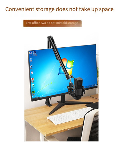 Brazo De Micrófono R325cm Con Soporte De Sobremesa Para Podc