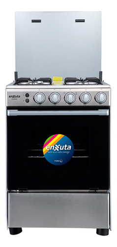 Cocina A Gas 4 Hornallas Enxuta Cenx9604i Inox Grill Superio Color Gris