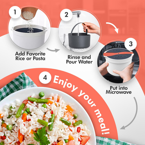 Hervidor De Arroz Para Microondas Y Olla Para Pasta Zwippy