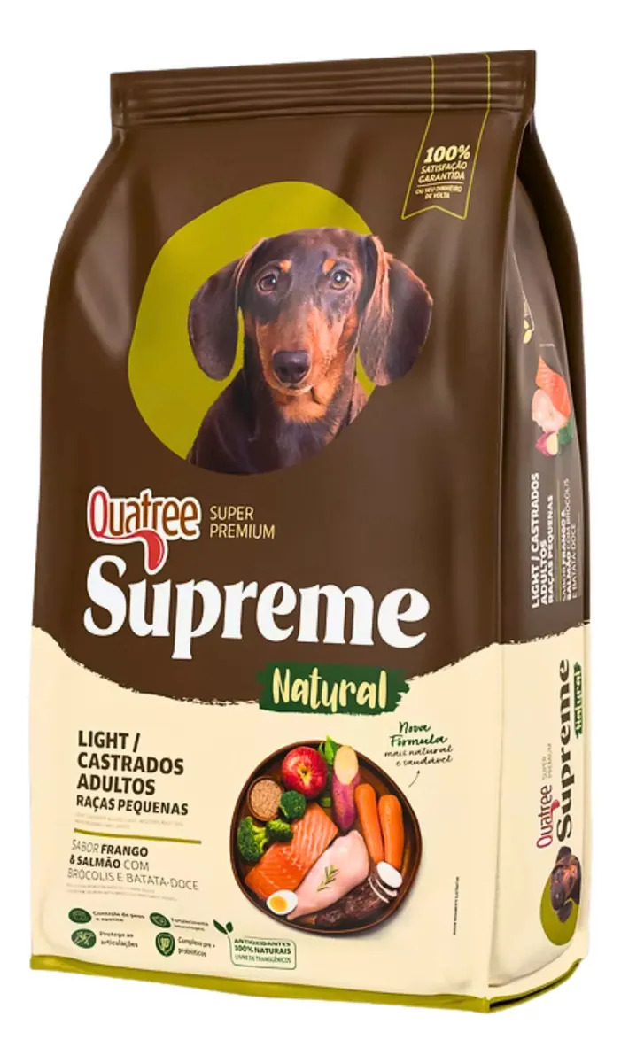 Quatree Supreme Cão Light Castrado Adulto Raças Peq. 10,1 Kg