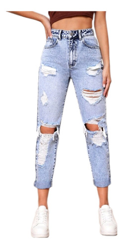 Mom Jeans Shein Skinny Azul 