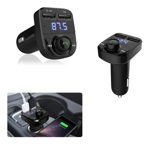 Transmisor Fm Para Carro Bluetooth Control Radio Portatil