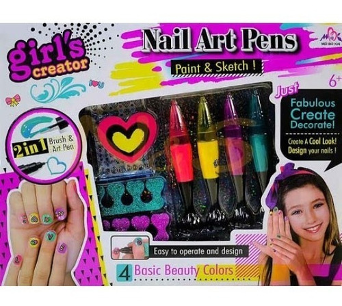 Juguete Nail Art Pens Para Uñas Decora Crea Niñas Niña Salon