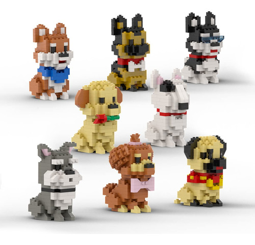 Dovob Micro Mini Blocks 8 En 1 Juego De Perros, 1616 Piezas 