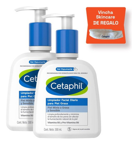 Combo X2 Cetaphil Loción Limpiadora Facial 300ml