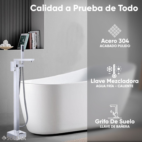 Solana Kit Bañera Blanco Ovalada 180x90 Cm Con Desnivel De Acrílico Super Slim + Grifo Independiente Monomando Silver / Kit de Lujo Bañera Acrílico De Alto Brillo y Grifo de Acero Para Cuarto de Baño