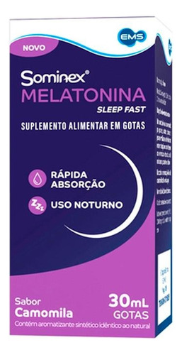 Melatonina Sominex 30ml Sabor Camomila