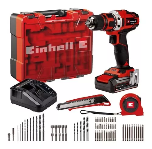 Taladro Atornillador Einhell 18V + 69 Accesorios