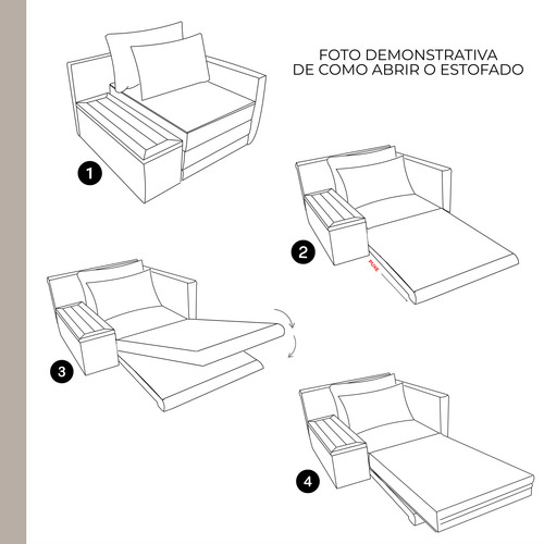 Poltrona Cama | Tampo Lateral & Acquablock - Pronta Entrega
