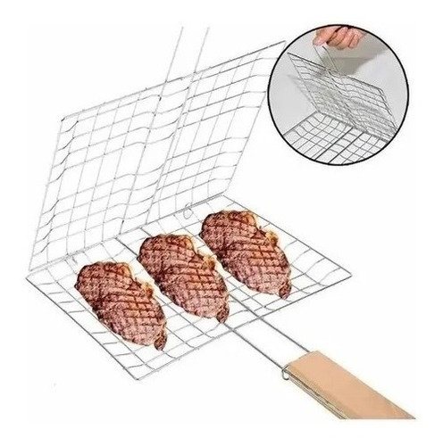 Cesta Antiadherente Barbacoa Parilla Asados Cocina 40x29cm