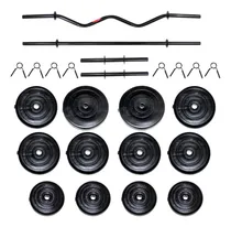 Comprar Kit Gym Bro Pesas Mancuernas Barras Y Discos 110lb Ajustable