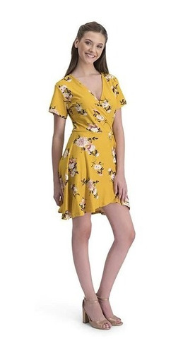 Vestido Amarillo Flores Casual Manga Corta + Envió Gratis | Envío gratis Vestido Amarillo Flores Casual Manga Corta + Envió Gratis | Envío gratis