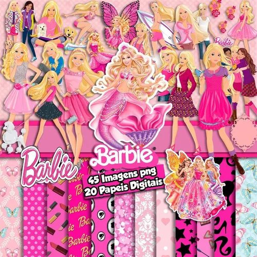 Kit Digital 39 Páginas para Imprimir e Colorir da Barbie