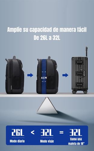 Mochila Notebook Inteligente Con Usb Negra By Lubabycas