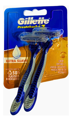 Máquina Afeitar Prestobarba3 Extra Suave (2 Un.) - Gillette