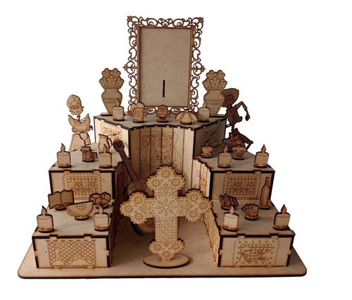 Rompecabezas 3d Madera Altar Ofrenda De Muertos Coco