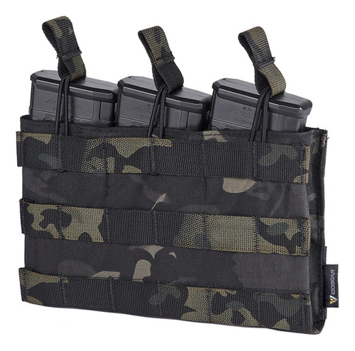 Portacargador Táctico Militar Triple 5.56mm M4 M16 Airsoft Color Multicam Black