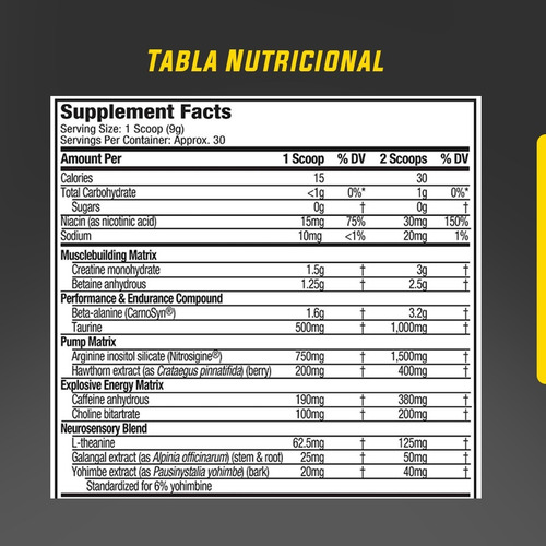 Imagen 3 de 6 de Vapor X5 Pre Workout Muscletech