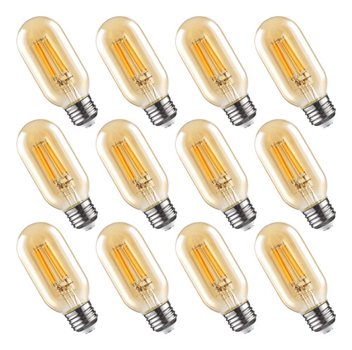 Lote 12 Bombilla Led Vintage Edison T45 Listado Ul Filamento