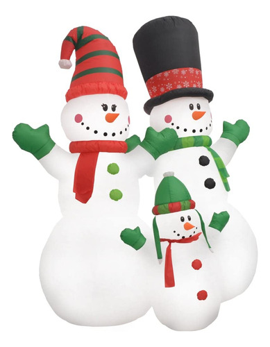 Muñecos De Nieve Inflables Navideños Family Vidaxl Con Led D