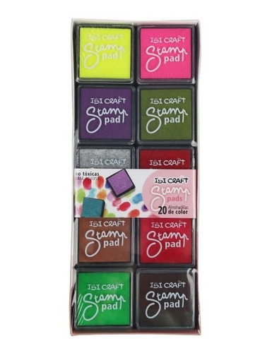 Almohadillas 40x40 Mm Stamp Pad 20 Colores Para Sellos