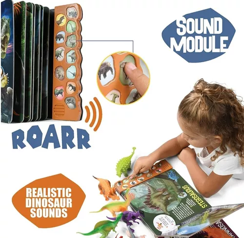 PREXTEX Juguetes de dinosaurio para niños de 3 a 5 años (12 figuras de  dinosaurio de plástico y libro interactivo de dinosaurios con sonido) -  Juguete