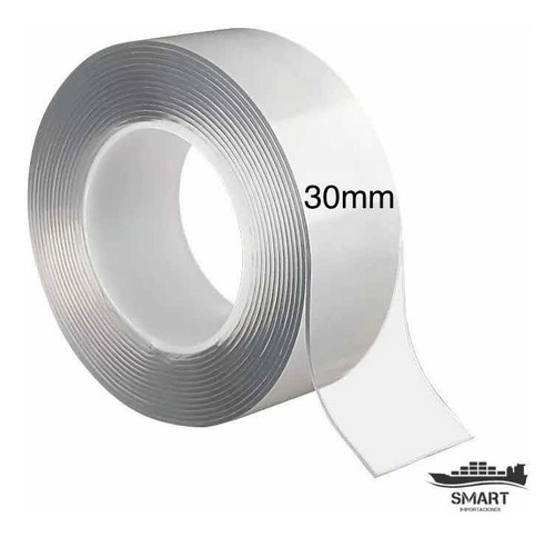 Imagen 4 de 7 de Cinta Adhesiva Mágica Nano Tape Doble Faz 30mm X 5mts.