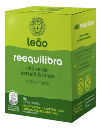 Chá Leão Reequilibra Com Chá Verde, Hortelã E Limão