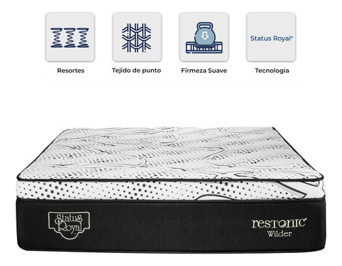Colchón King Size Restonic Wilder Status Royal Euro Top Rs
