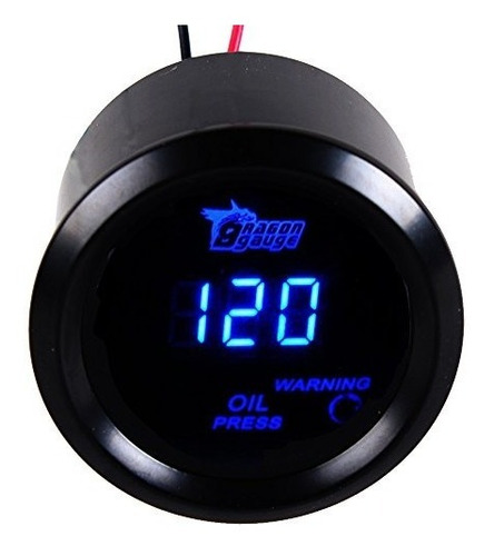Etopars 2 52mm Black Car Auto Digital Blue Led Luz Aceit