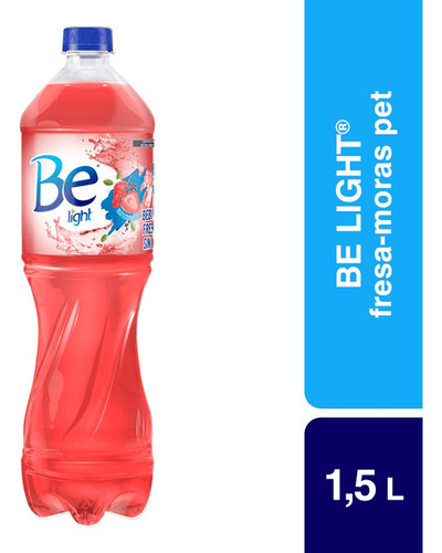 12 Pack De Agua De Sabor Fresa Moras Be Light 1.5 Lts