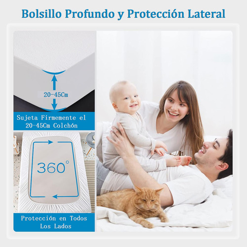 Funda De Colchón Impermeable Silencio Tejido De Rizo King